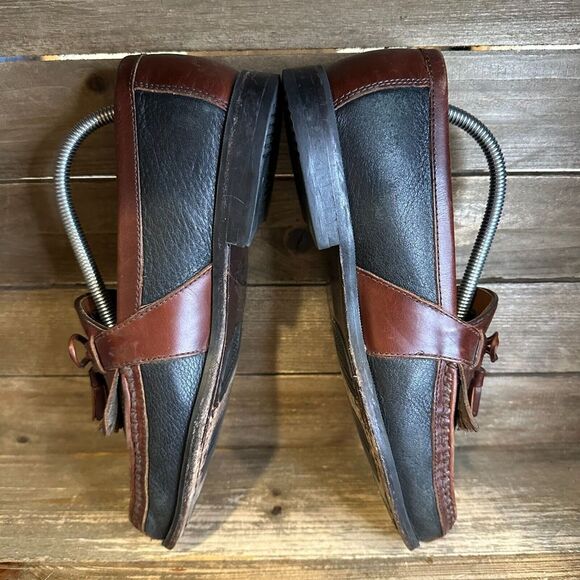 Mens Johnston & Murphy Aragon II Black Leather Tassel Shoes Loafers Size 9 M GUC main image 4